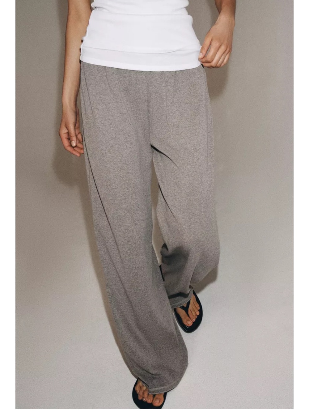 NWT! Zara Flowy Wide Leg Lounge Pants in Gray Marl